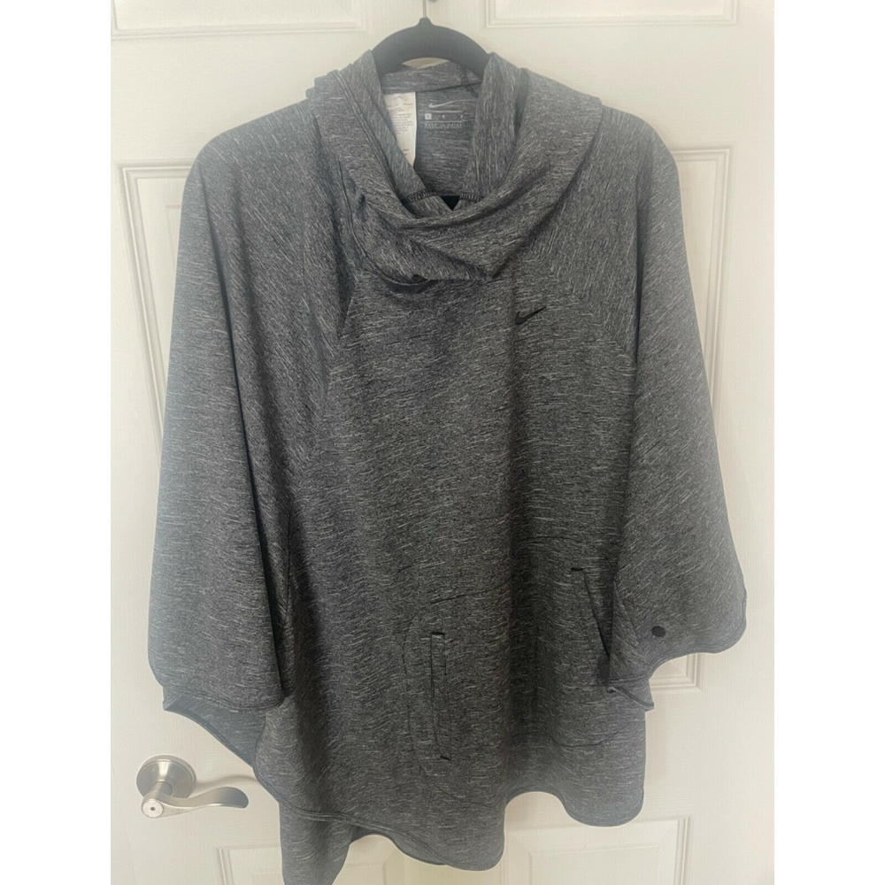 Nike Heather Grey Pullover Hoodie Athletic Swim Coverup Poncho Sz Large NEW RARE